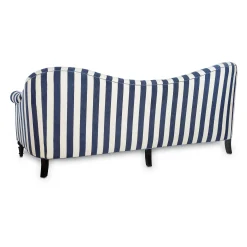 MacKenzie-Childs Marquee Navy Stripe Chenille Sofa| Living Room