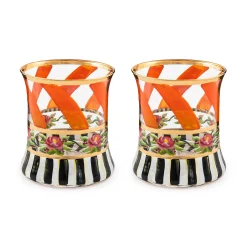 MacKenzie-Childs Maypole Apricot Tumbler Glass, Set of 2| Drinkware|Fall Entertaining