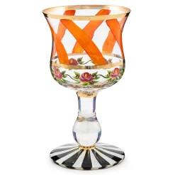 MacKenzie-Childs Maypole Apricot Wine Glass| Holiday|The Halloween Shop