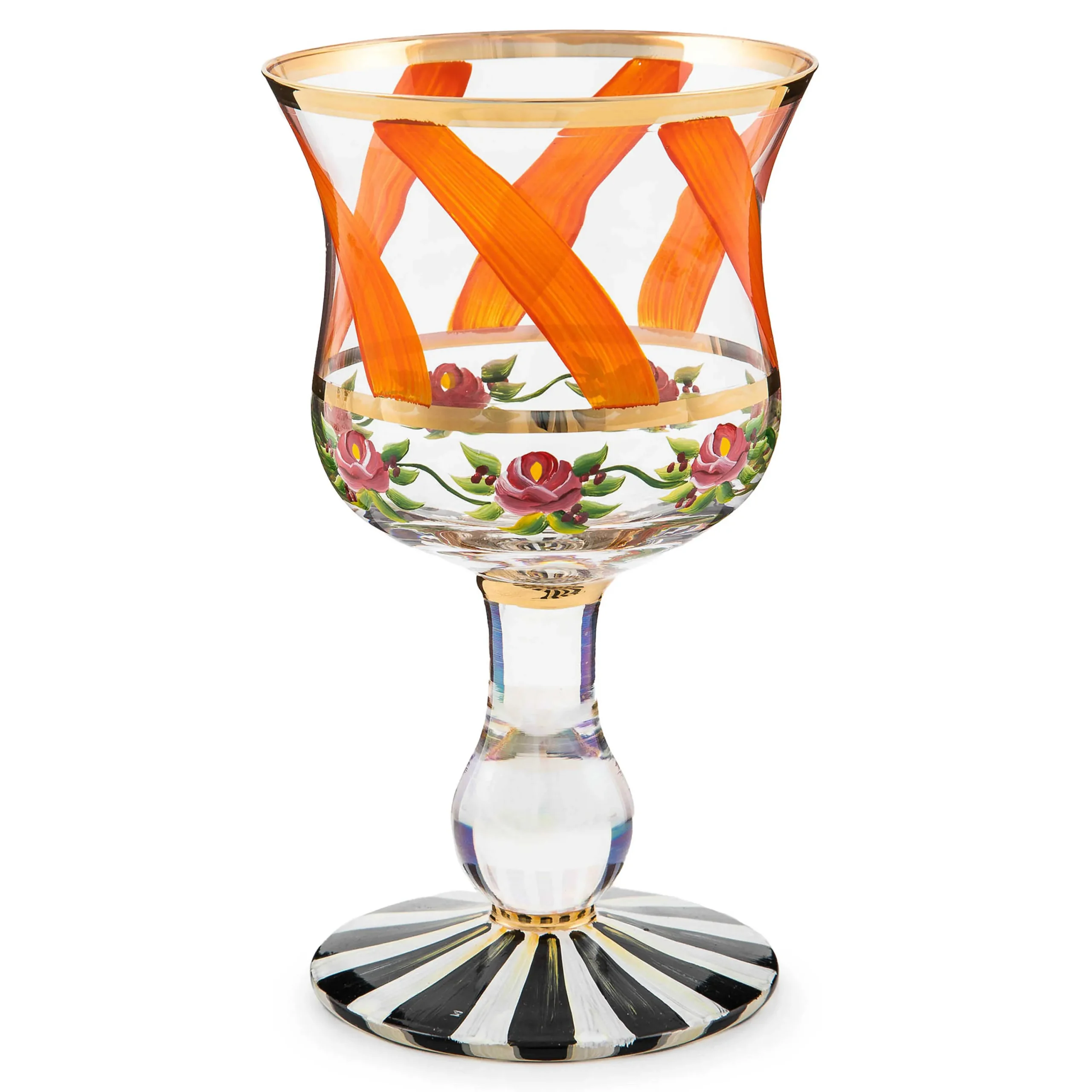 MacKenzie-Childs Maypole Apricot Wine Glass| Holiday|The Halloween Shop