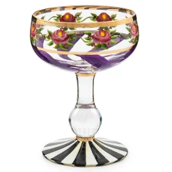 MacKenzie-Childs Maypole Lavender Coupe Glass| Drinkware