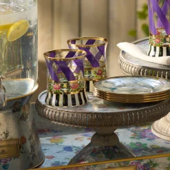 MacKenzie-Childs Maypole Lavender Tumbler Glass, Set of 2| Drinkware