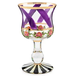 MacKenzie-Childs Maypole Lavender Wine Glass| Drinkware|Bar Entertaining