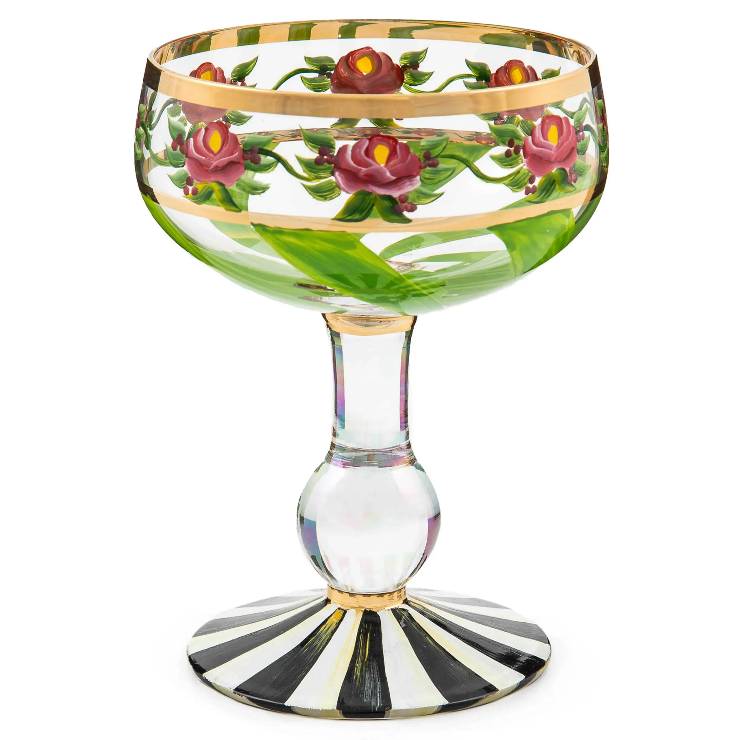 MacKenzie-Childs Maypole Leaf Coupe Glass| Drinkware