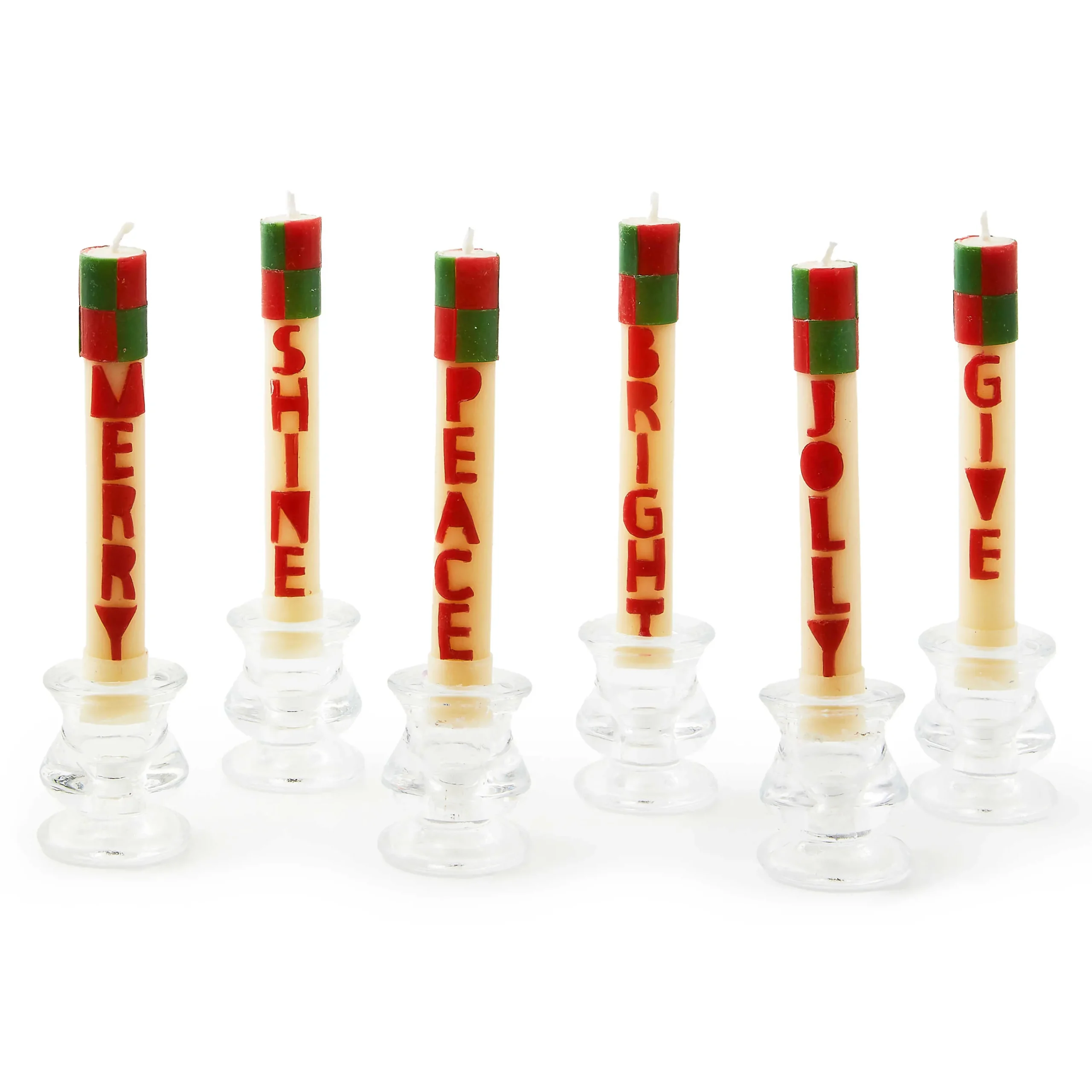 MacKenzie-Childs Merry Bright Mini Dinner Candles, Set of 6| Holiday|Candles & Fragrances