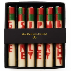 MacKenzie-Childs Merry Bright Mini Dinner Candles, Set of 6| Holiday|Candles & Fragrances