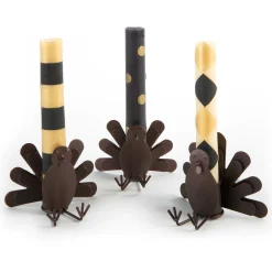 MacKenzie-Childs Mini Black Gold Dinner Candles, Set of 6| The Halloween Shop|Candles & Fragrances