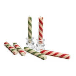 MacKenzie-Childs Mini Candy Cane Dinner Candles, Set of 6| Holiday|Candles & Fragrances