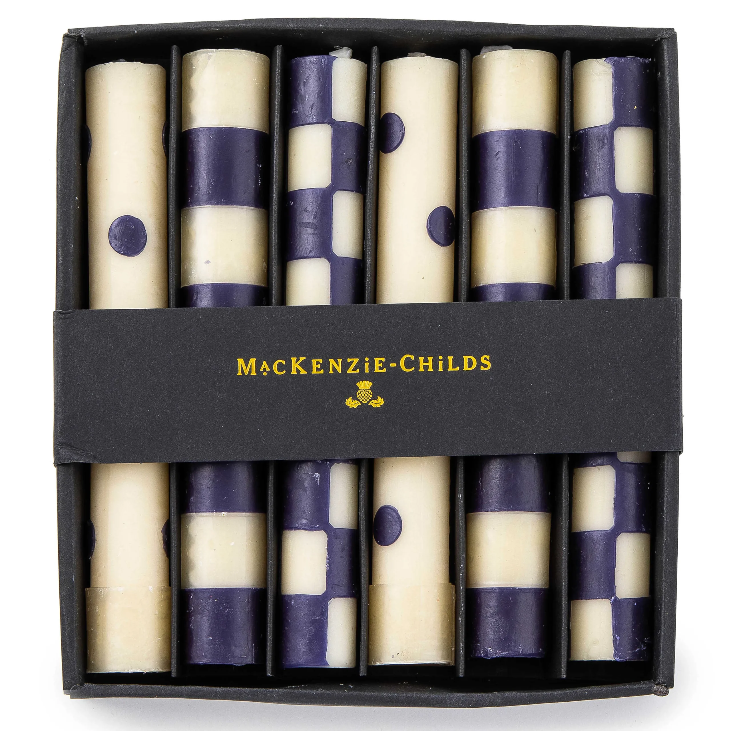 MacKenzie-Childs Mini Royal Dinner Candles, Set of 6| Candles & Fragrances|Table Accessories
