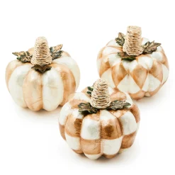 MacKenzie-Childs Mocha Capiz Pumpkins, Set of 3| Pumpkins|The Fall Shop
