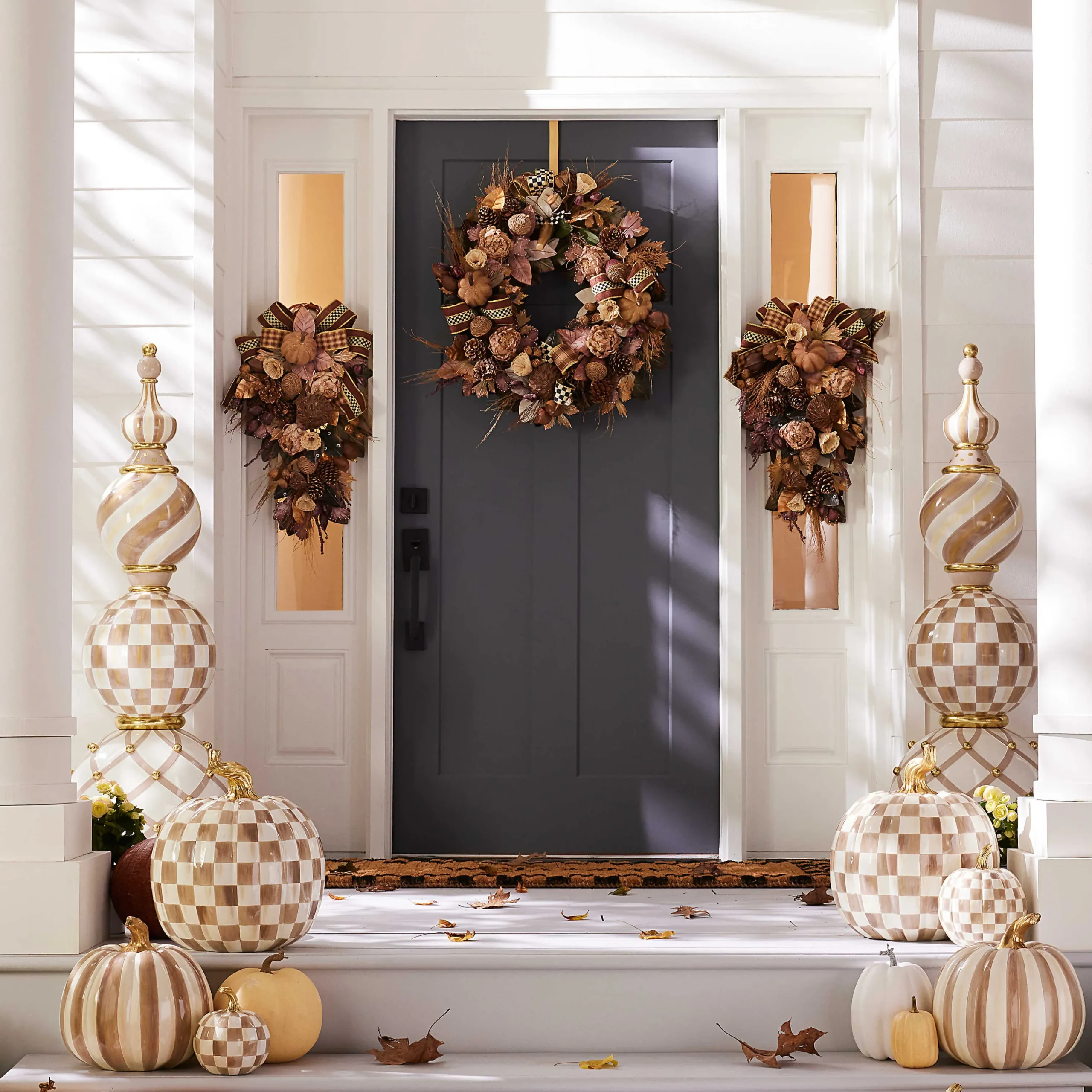 MacKenzie-Childs Mocha Check Outdoor Trophy Topiary| The Fall Shop|Outdoor