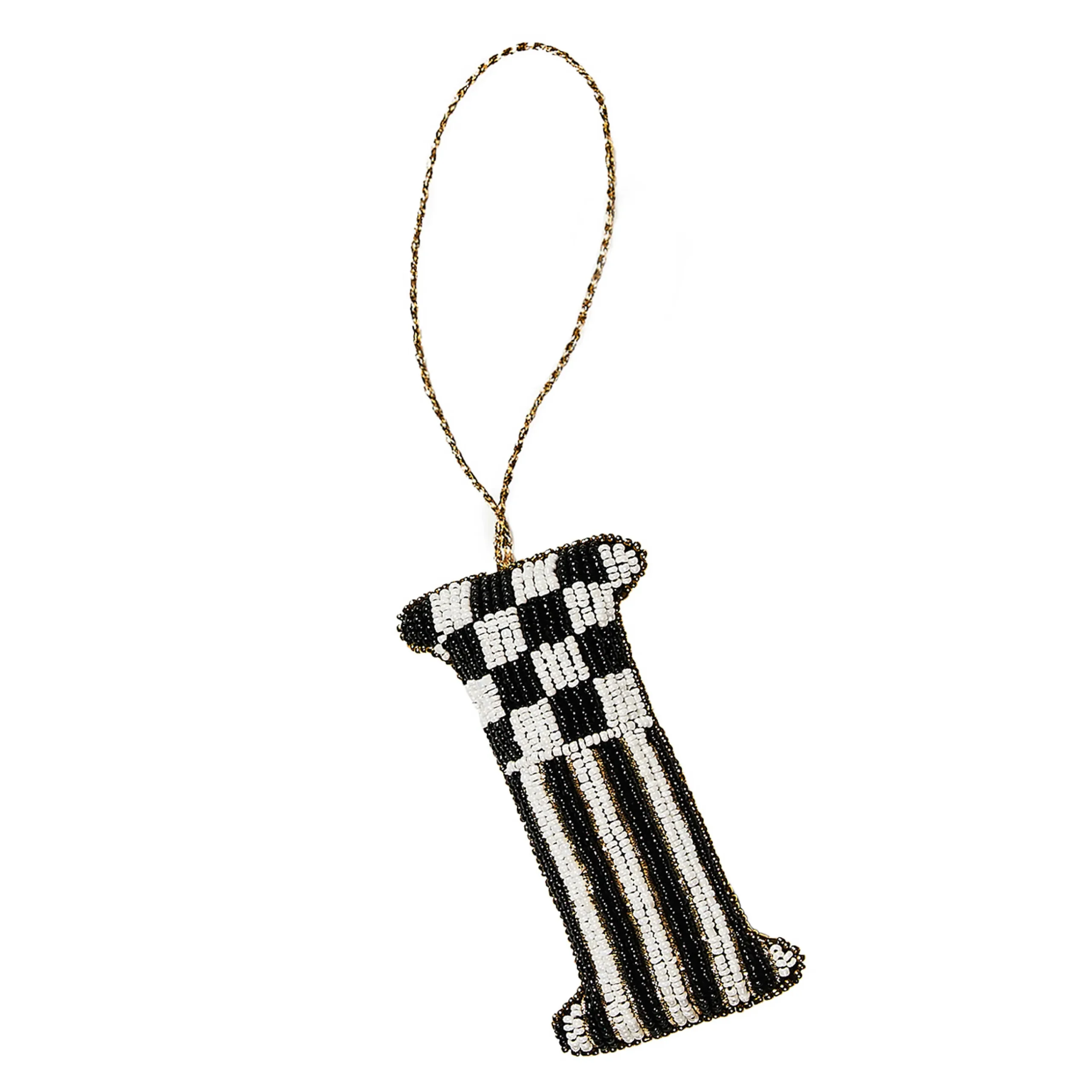 MacKenzie-Childs Monogram Beaded I Ornament| Holiday