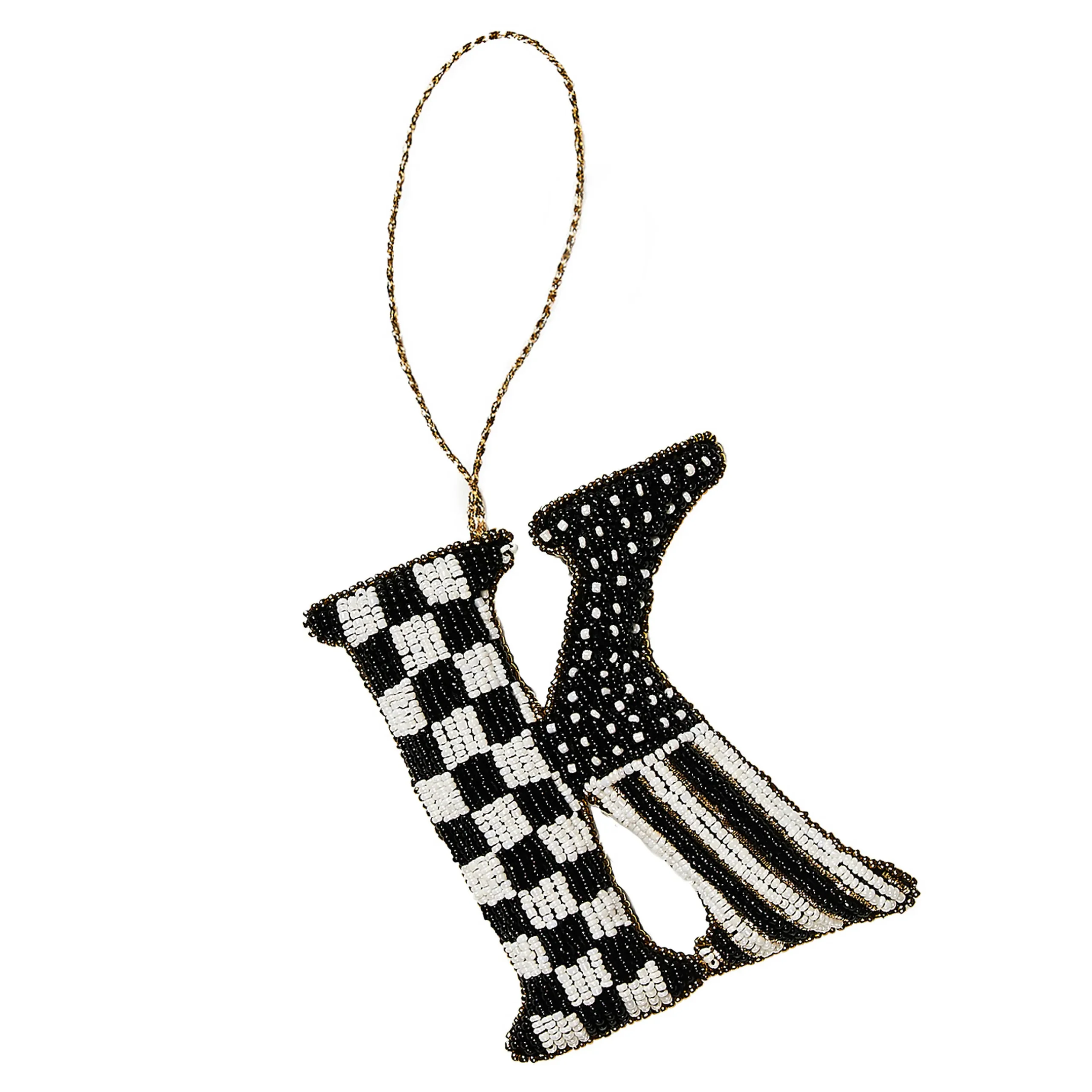 MacKenzie-Childs Monogram Beaded K Ornament| Holiday