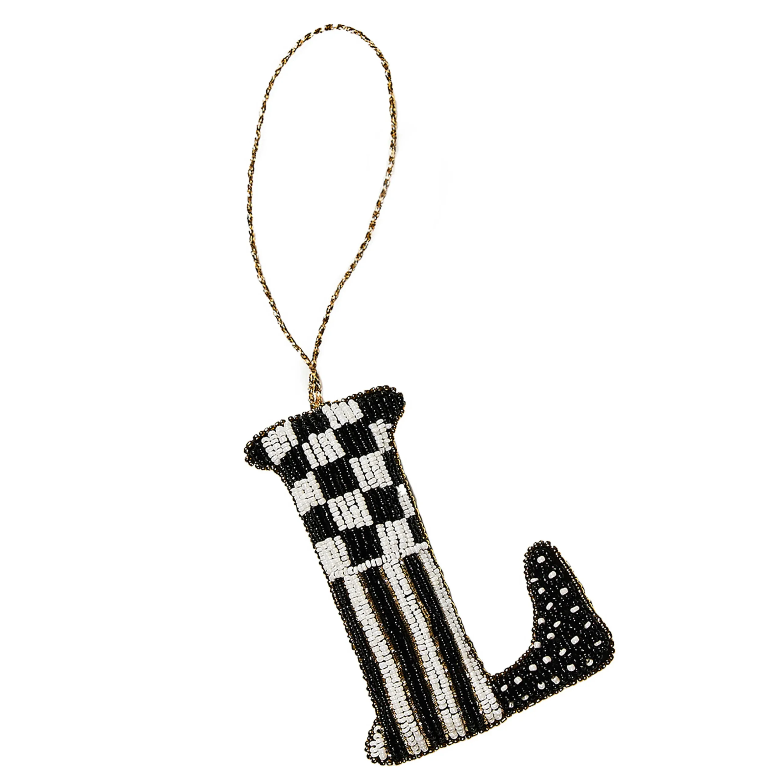 MacKenzie-Childs Monogram Beaded L Ornament| Holiday