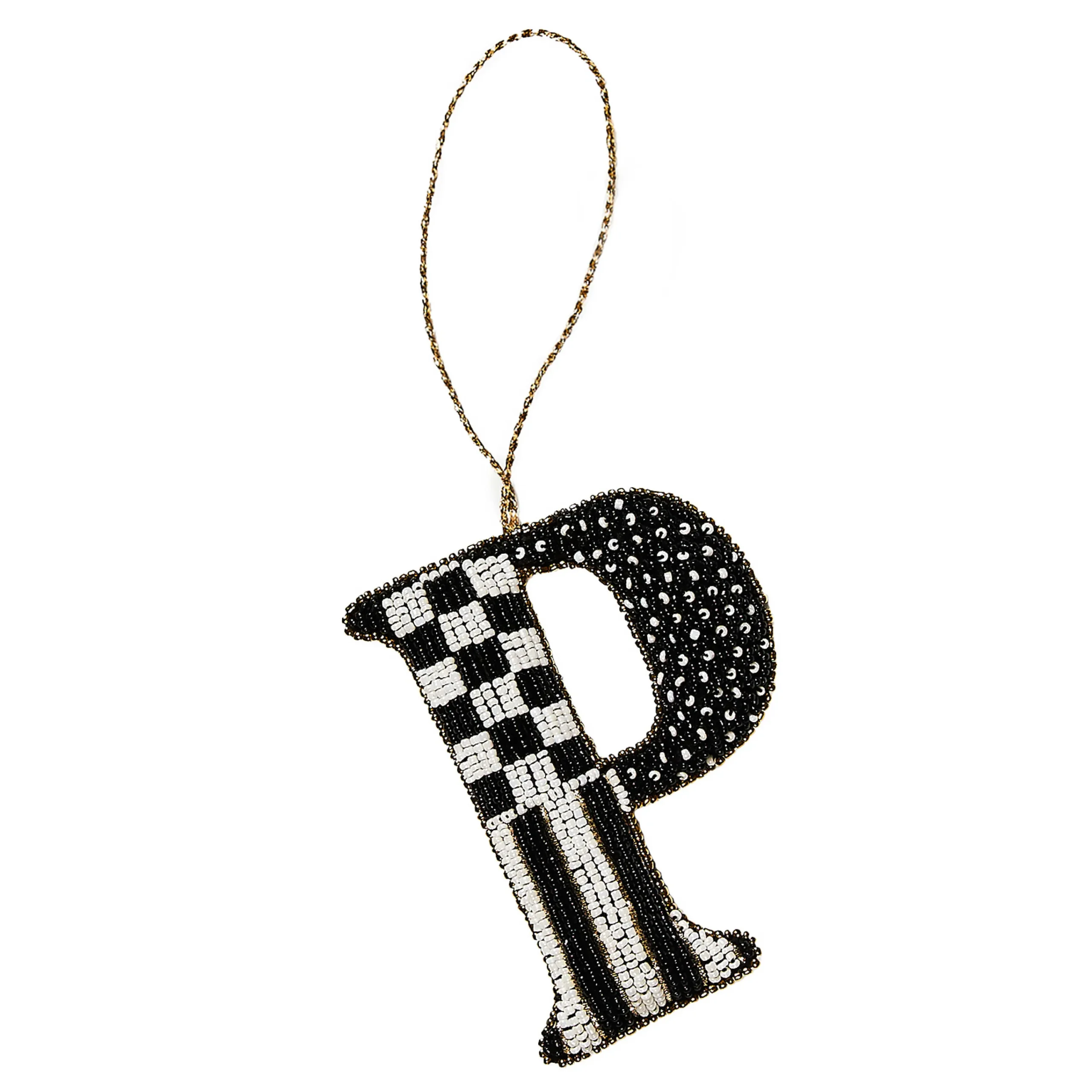 MacKenzie-Childs Monogram Beaded P Ornament| Holiday