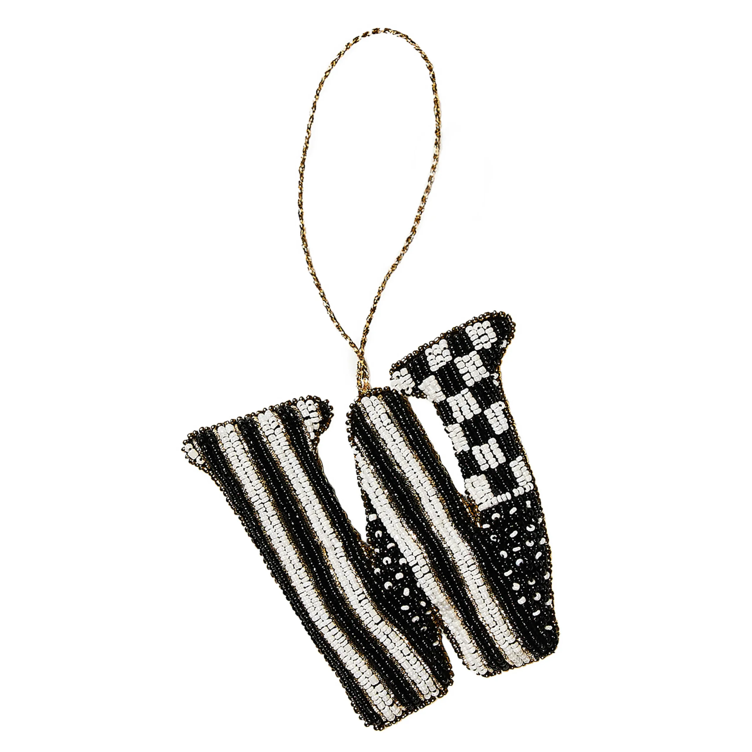 MacKenzie-Childs Monogram Beaded W Ornament| Holiday