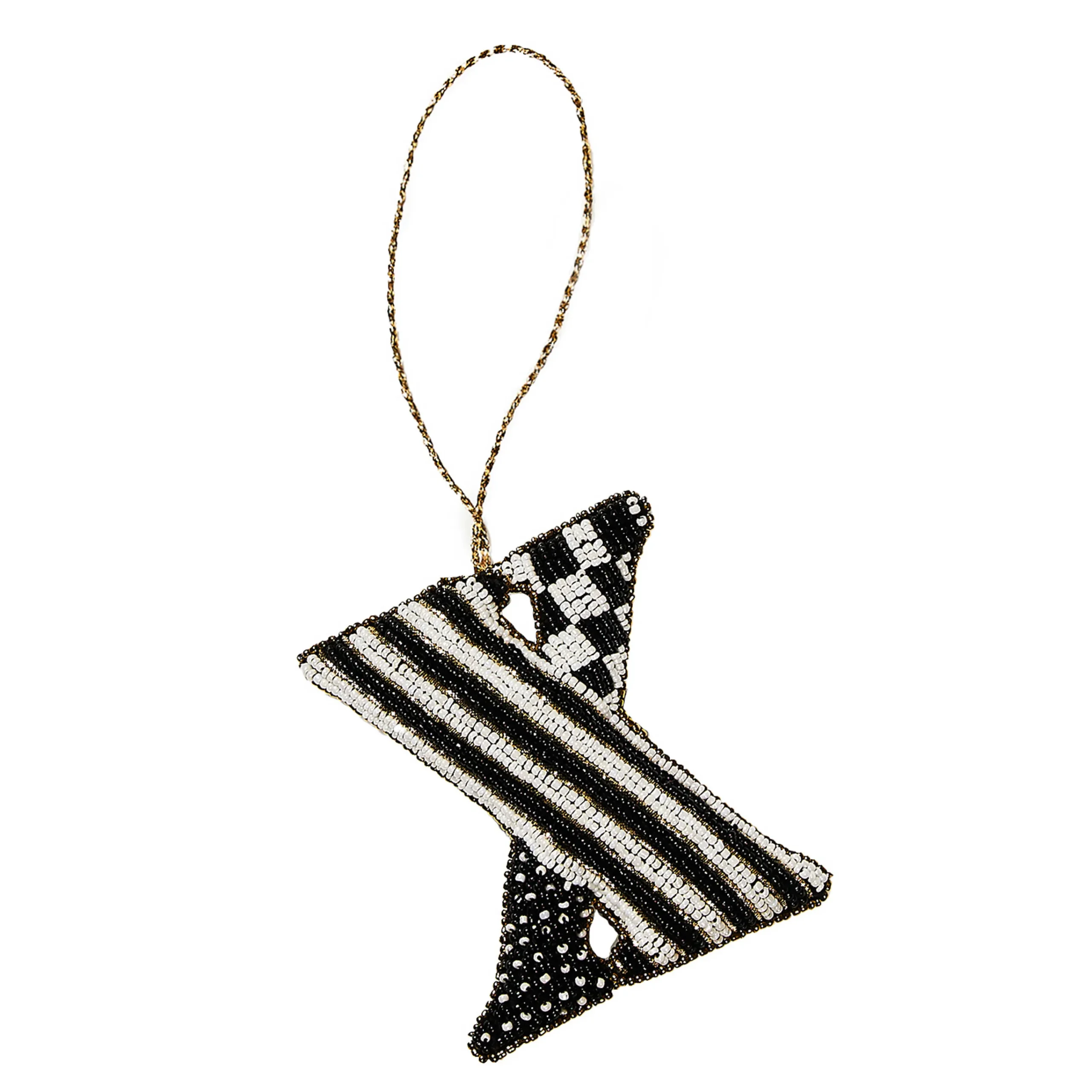 MacKenzie-Childs Monogram Beaded X Ornament| Holiday