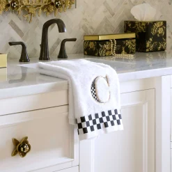 MacKenzie-Childs Monogram C Check Hand Towel| Bath & Bath Accessories