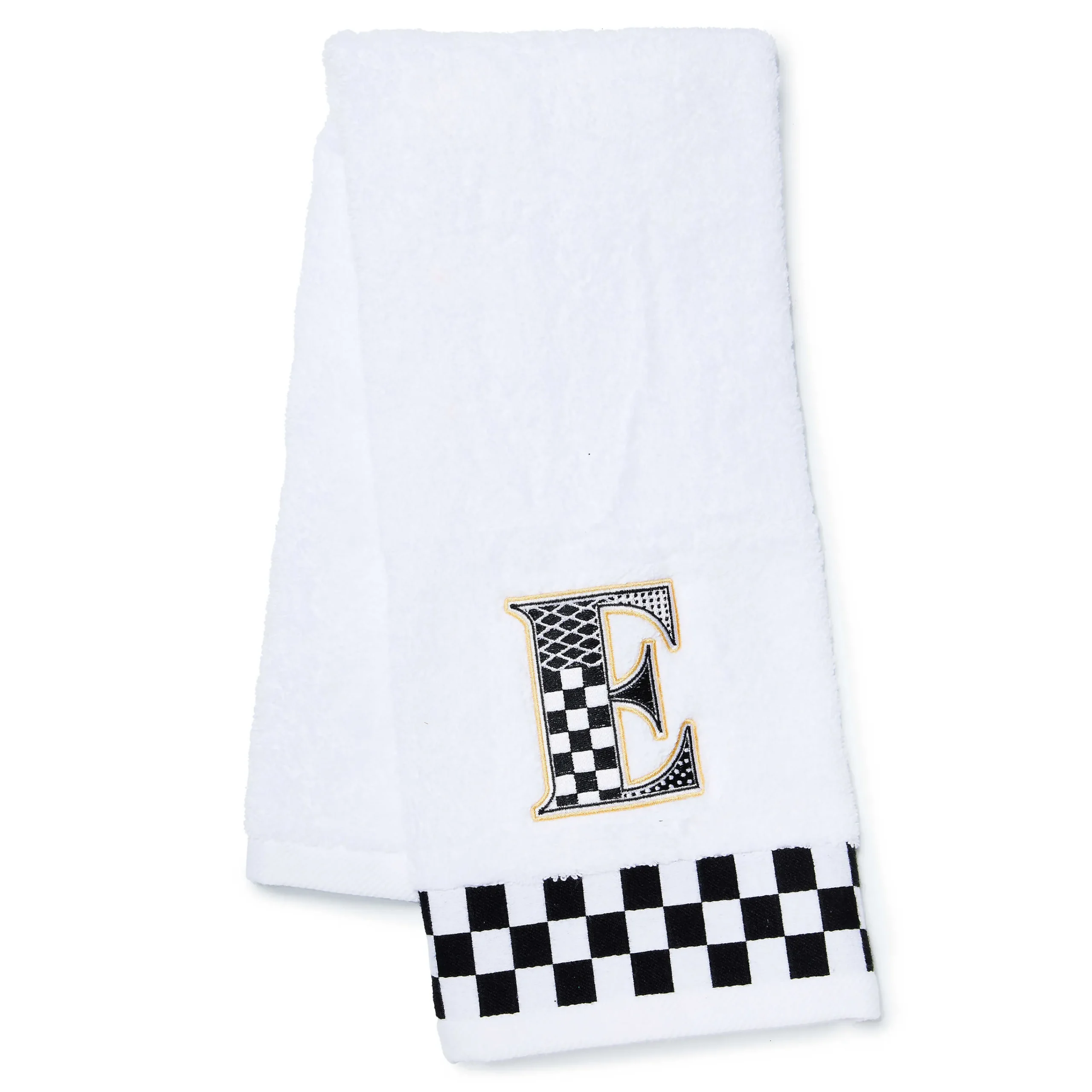 MacKenzie-Childs Monogram E Check Hand Towel| Bath & Bath Accessories