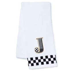 MacKenzie-Childs Monogram J Check Hand Towel| Bath & Bath Accessories
