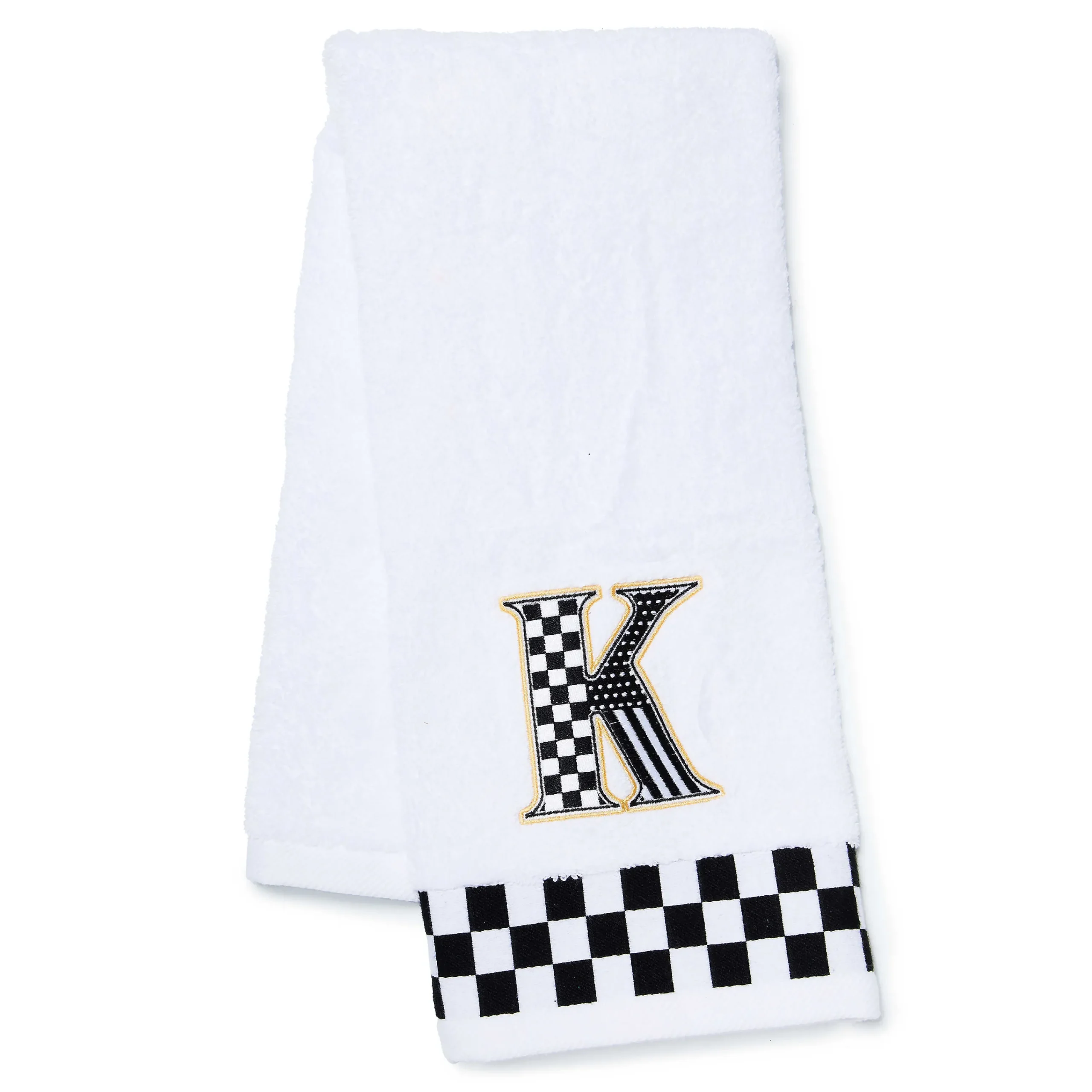 MacKenzie-Childs Monogram K Check Hand Towel| Bath & Bath Accessories