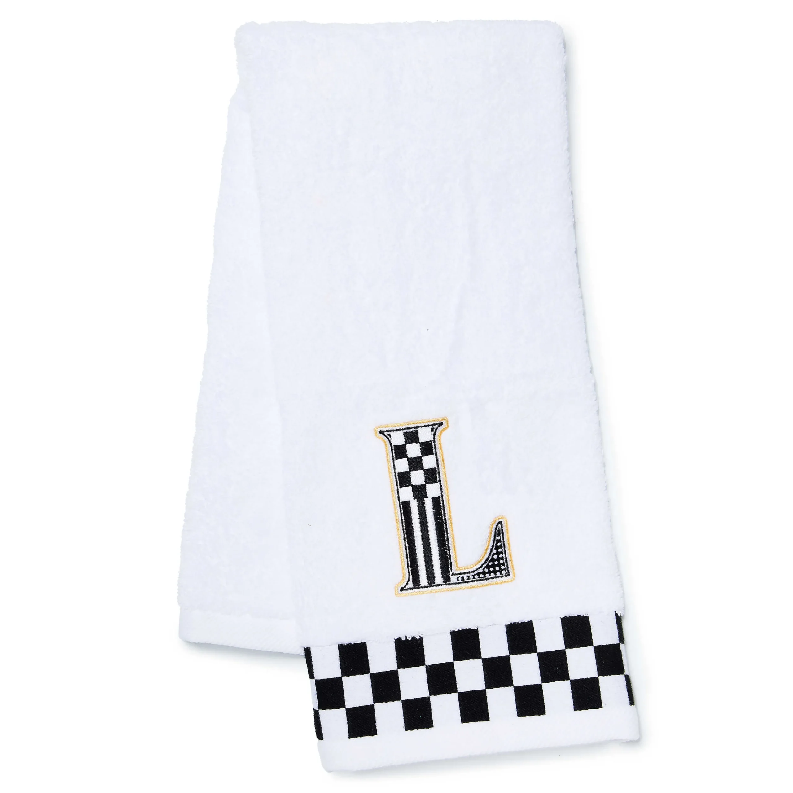MacKenzie-Childs Monogram L Check Hand Towel| Bath & Bath Accessories