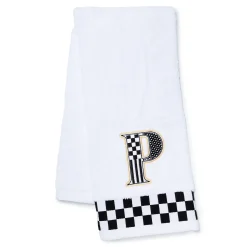 MacKenzie-Childs Monogram P Check Hand Towel| Bath & Bath Accessories