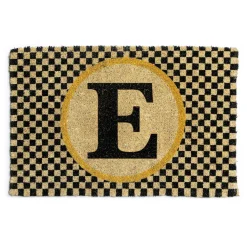 MacKenzie-Childs Monogrammed E Entrance Mat| Outdoor|Rugs
