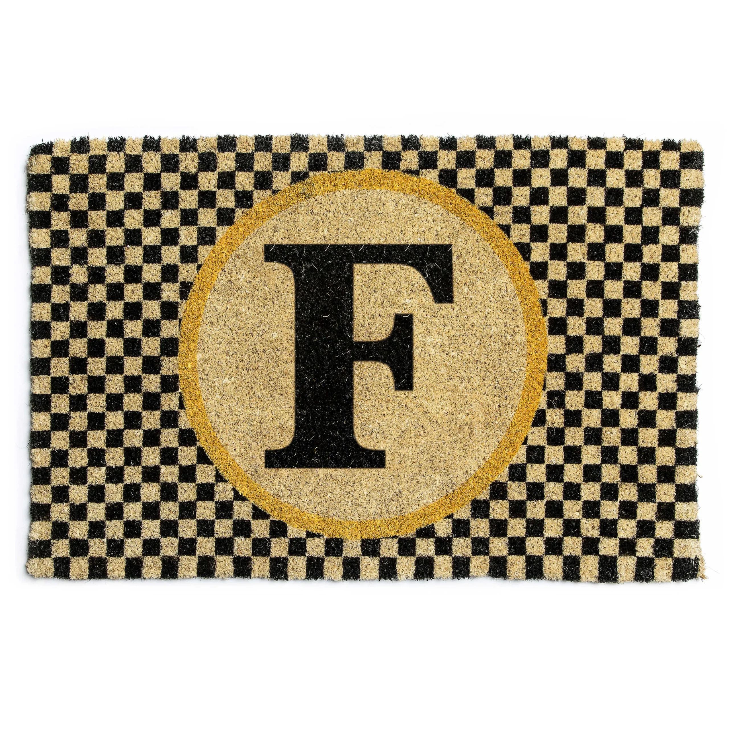 MacKenzie-Childs Monogrammed F Entrance Mat| Outdoor|Rugs