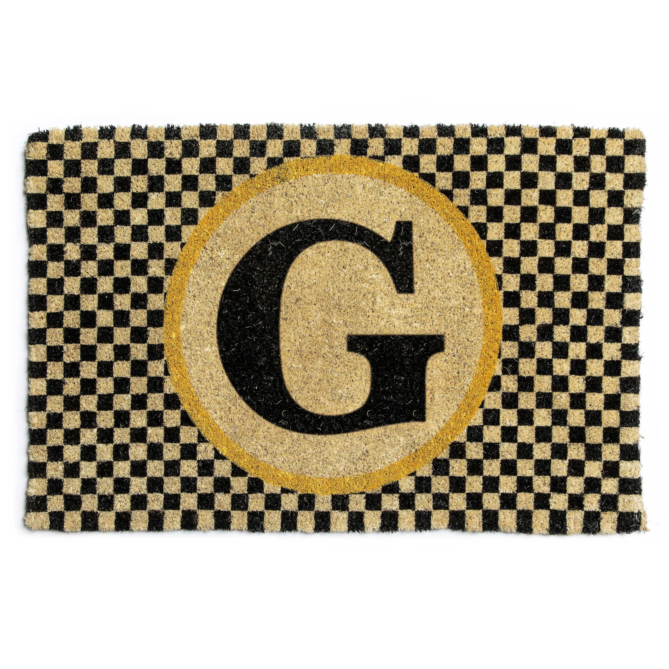 MacKenzie-Childs Monogrammed G Entrance Mat| Outdoor|Rugs