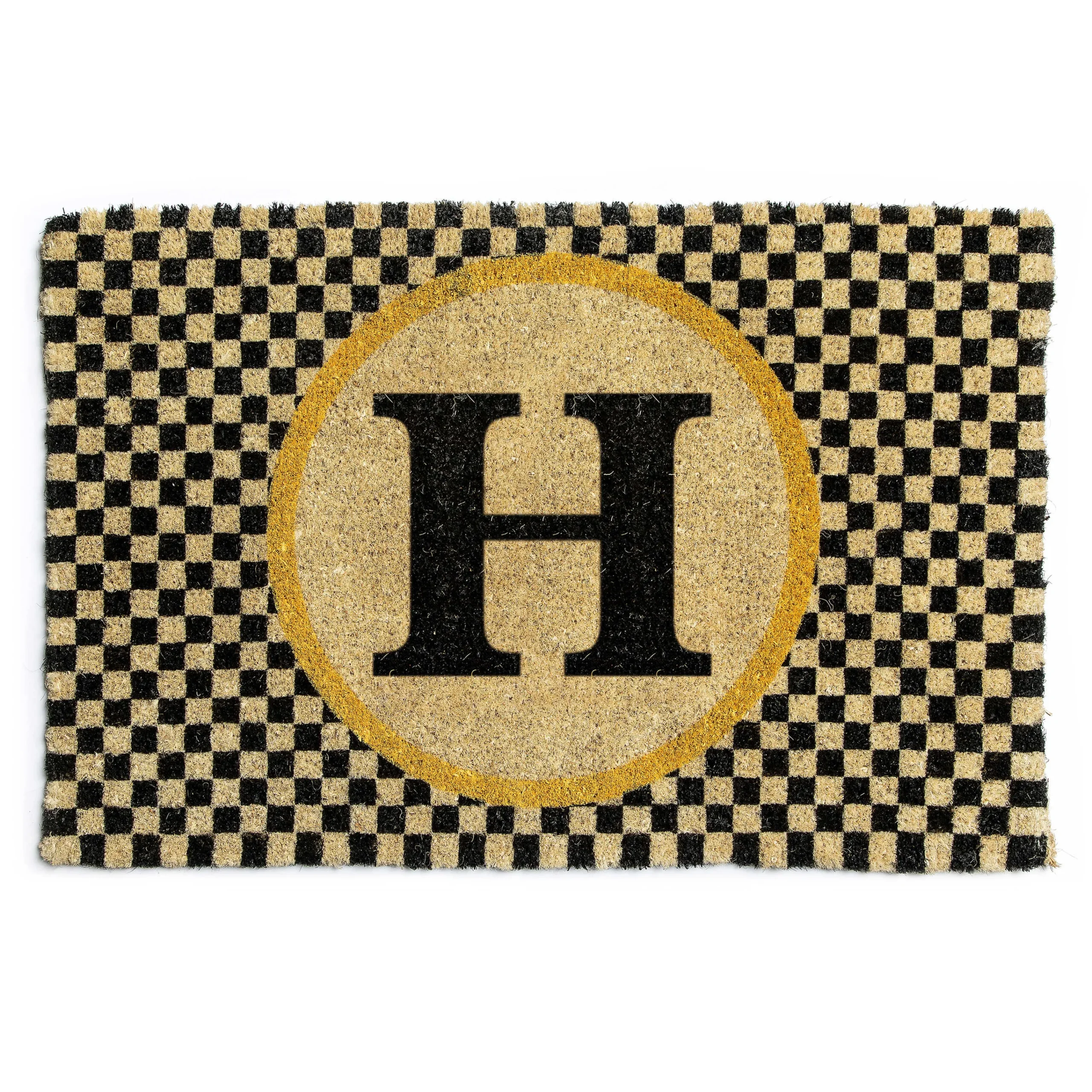 MacKenzie-Childs Monogrammed H Entrance Mat| Outdoor|Rugs