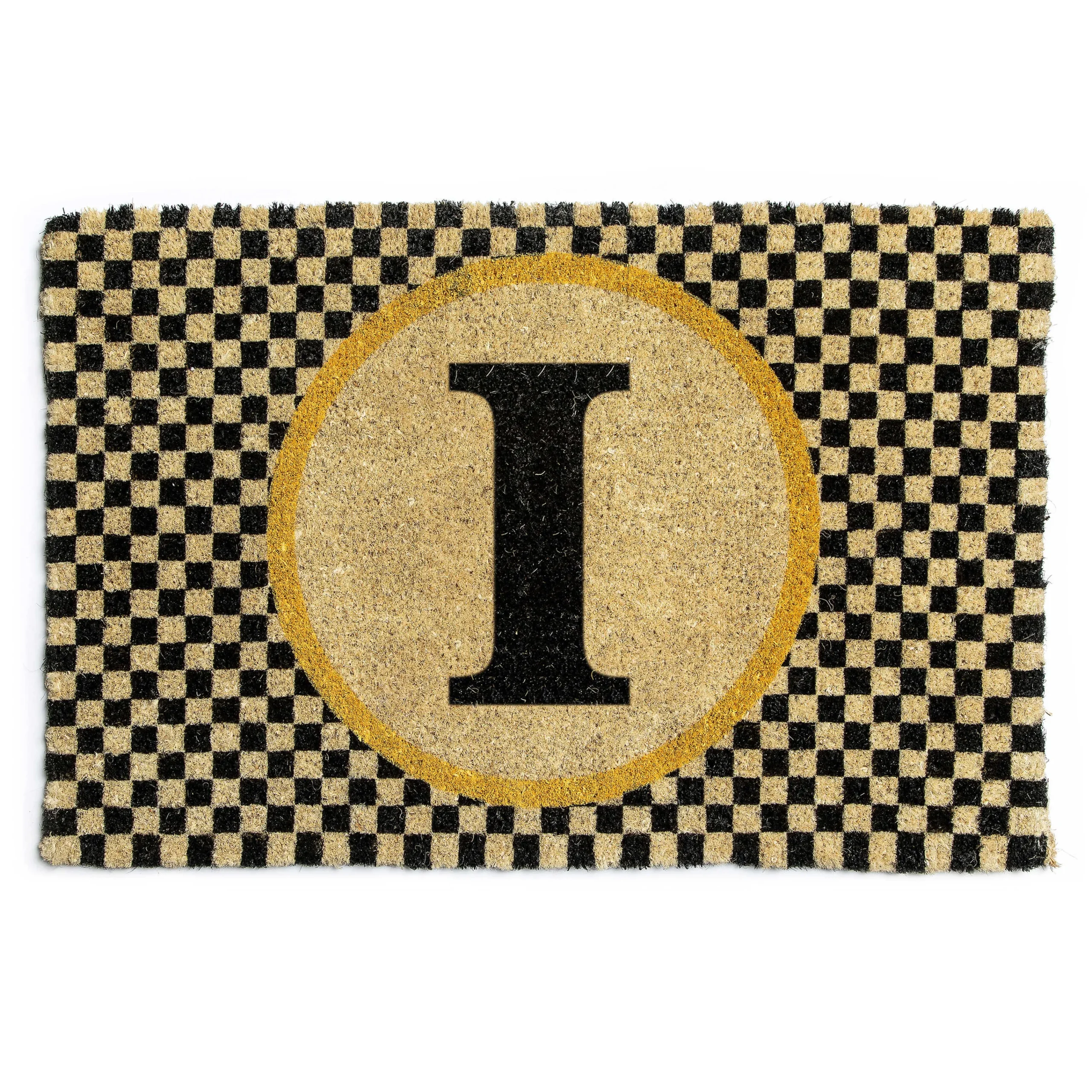 MacKenzie-Childs Monogrammed I Entrance Mat| Outdoor|Rugs