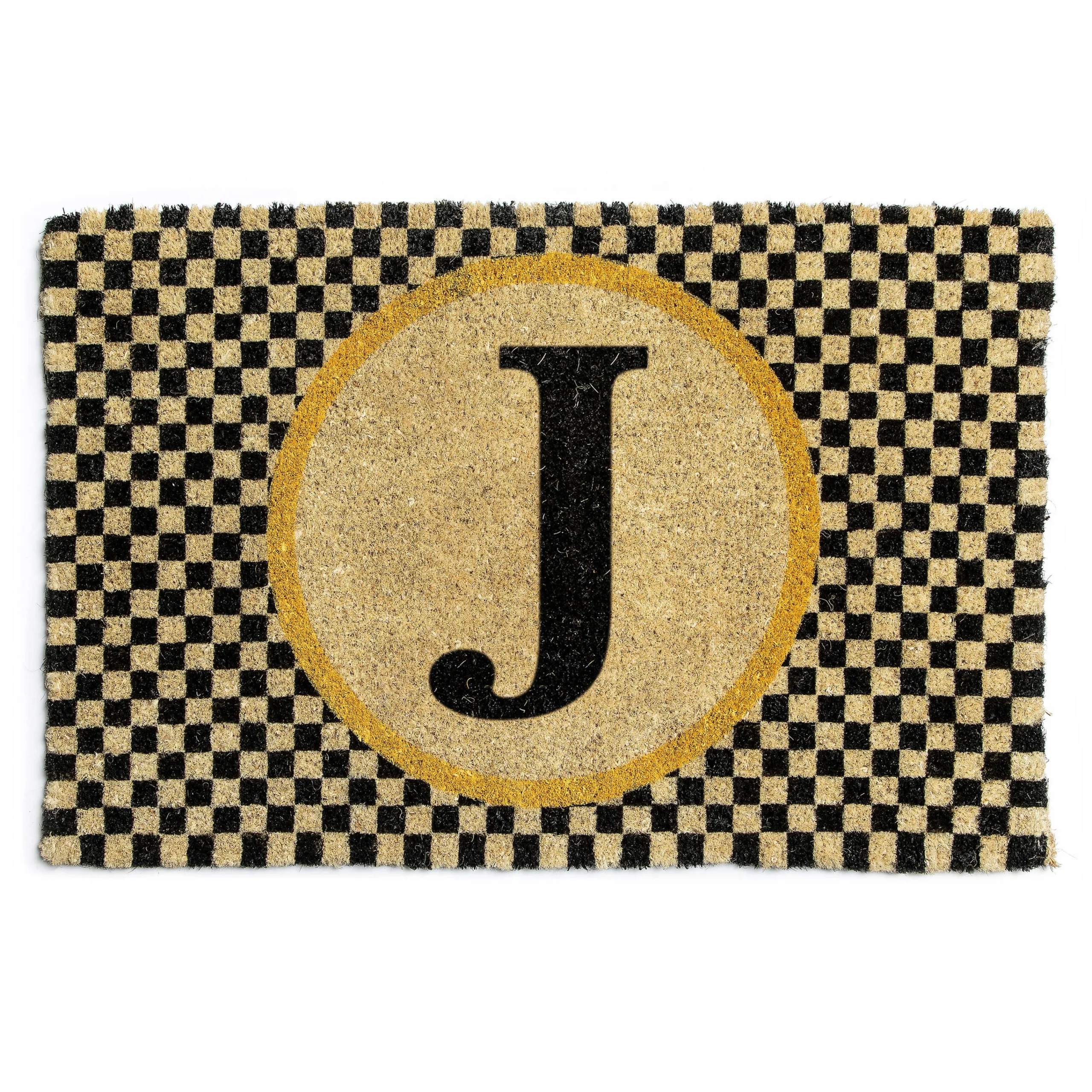 MacKenzie-Childs Monogrammed J Entrance Mat| Outdoor|Rugs