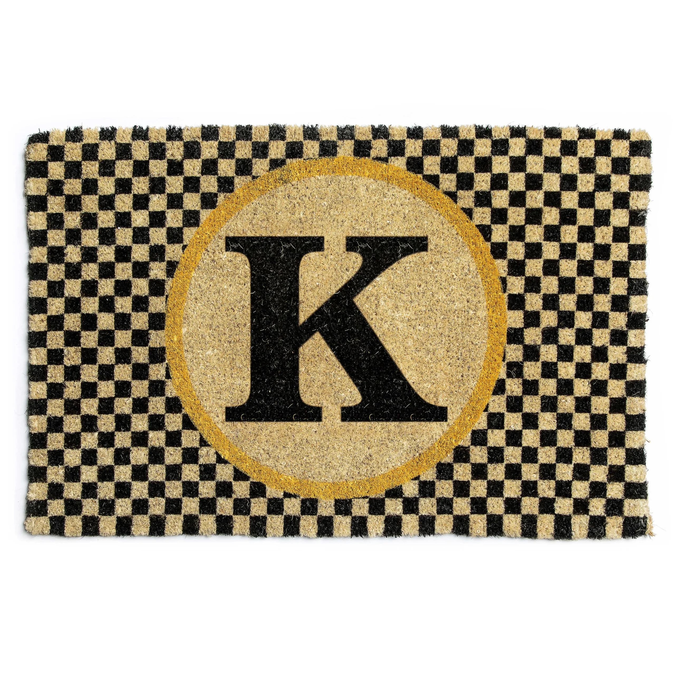 MacKenzie-Childs Monogrammed K Entrance Mat| Outdoor|Rugs