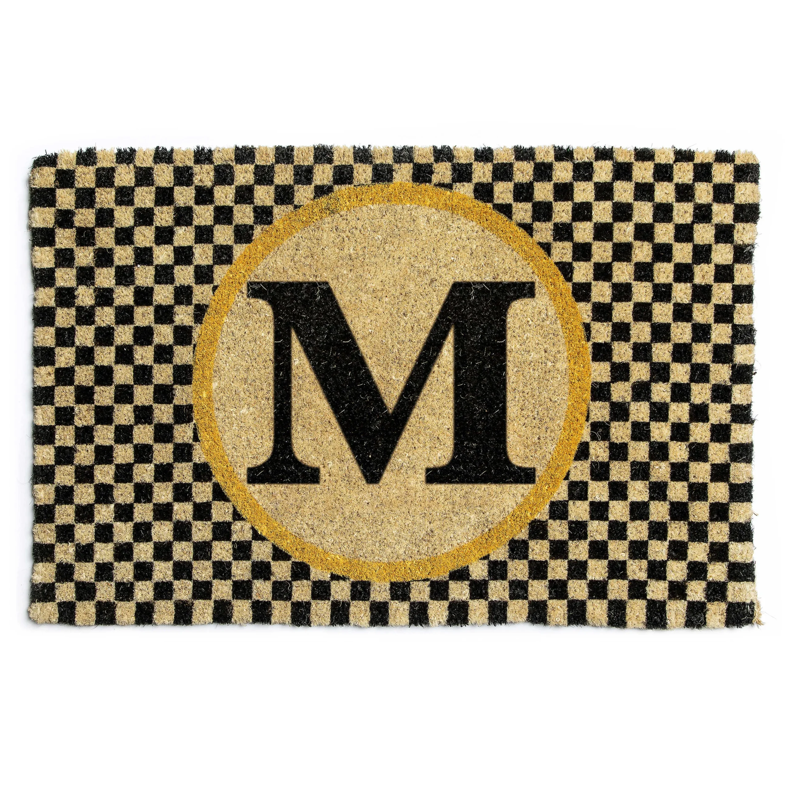 MacKenzie-Childs Monogrammed M Entrance Mat| Outdoor|Rugs