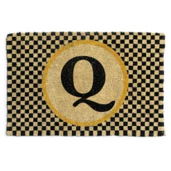 MacKenzie-Childs Monogrammed Q Entrance Mat| Outdoor|Rugs