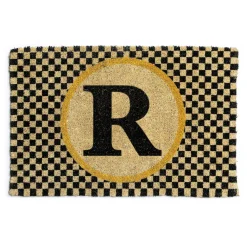 MacKenzie-Childs Monogrammed R Entrance Mat| Outdoor|Rugs