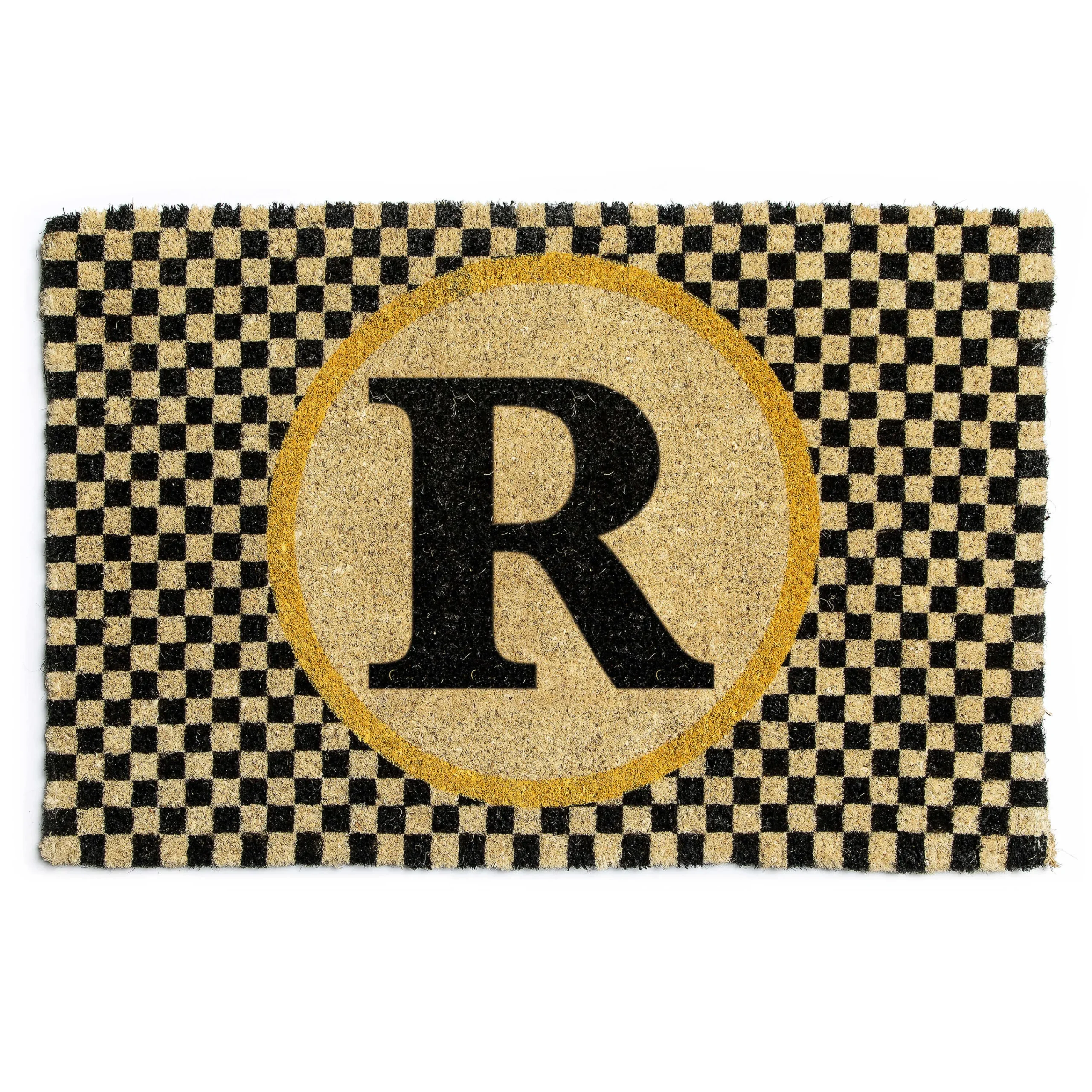 MacKenzie-Childs Monogrammed R Entrance Mat| Outdoor|Rugs
