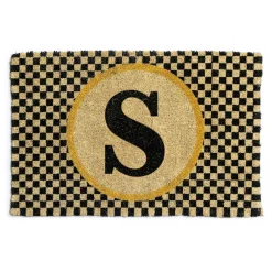 MacKenzie-Childs Monogrammed S Entrance Mat| Outdoor|Rugs