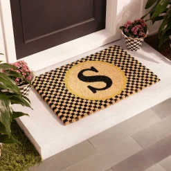 MacKenzie-Childs Monogrammed S Entrance Mat| Outdoor|Rugs