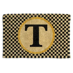 MacKenzie-Childs Monogrammed T Entrance Mat| Outdoor|Rugs