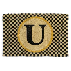 MacKenzie-Childs Monogrammed U Entrance Mat| Outdoor|Rugs