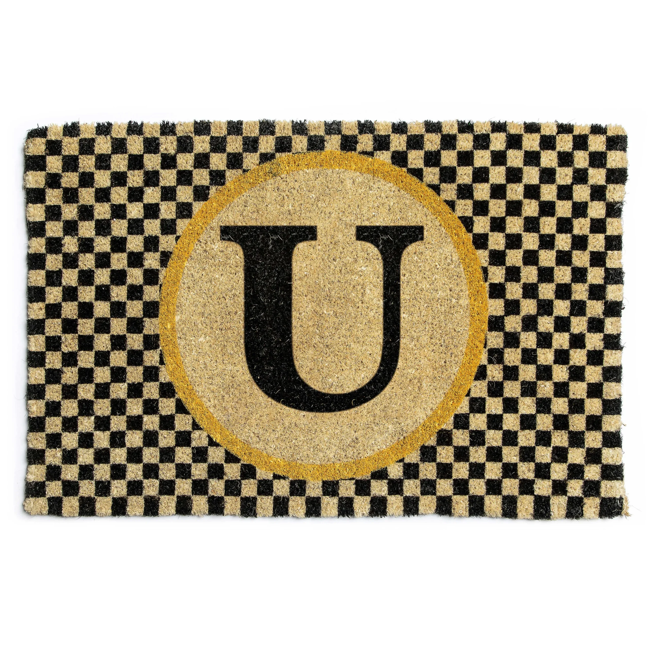 MacKenzie-Childs Monogrammed U Entrance Mat| Outdoor|Rugs