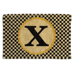 MacKenzie-Childs Monogrammed X Entrance Mat| Outdoor|Rugs