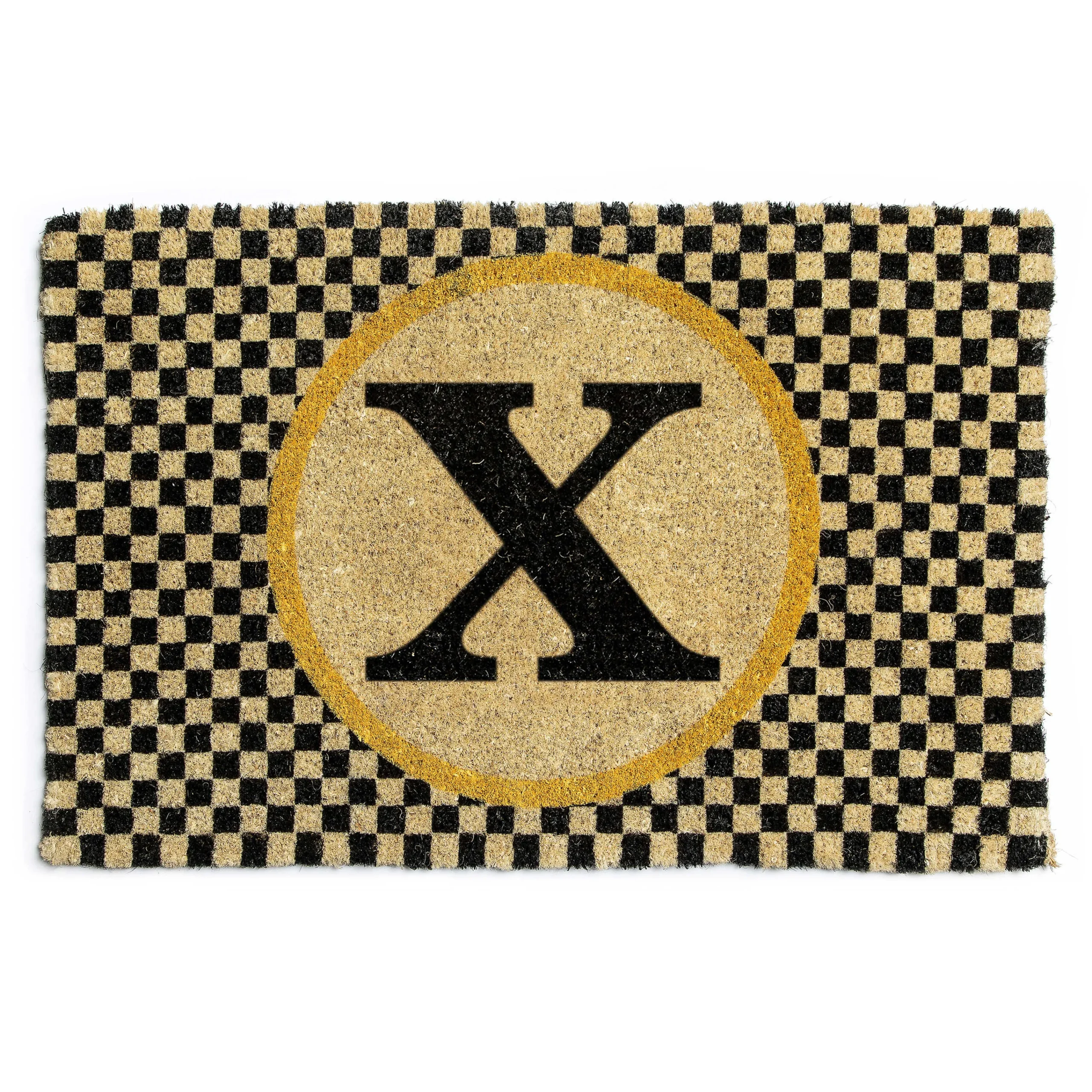 MacKenzie-Childs Monogrammed X Entrance Mat| Outdoor|Rugs
