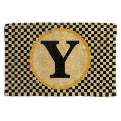 MacKenzie-Childs Monogrammed Y Entrance Mat| Outdoor|Rugs