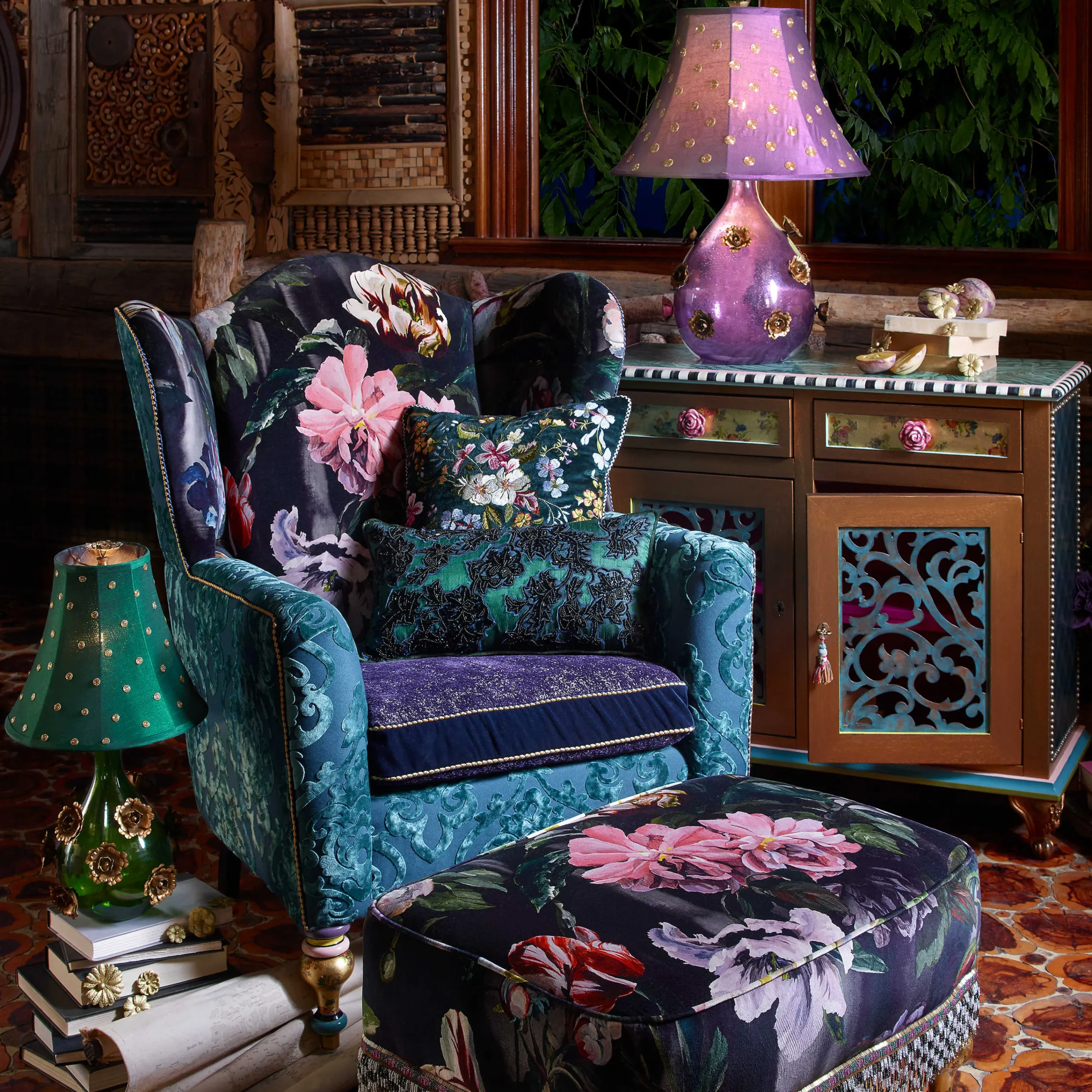 MacKenzie-Childs Moonlight Garden Chest| Storage Furniture|Living Room