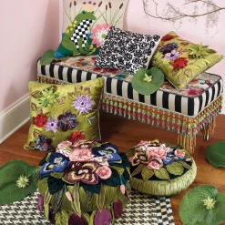 MacKenzie-Childs Moonlight Garden Footstool| Living Room
