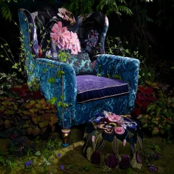 MacKenzie-Childs Moonlight Garden Footstool| Living Room
