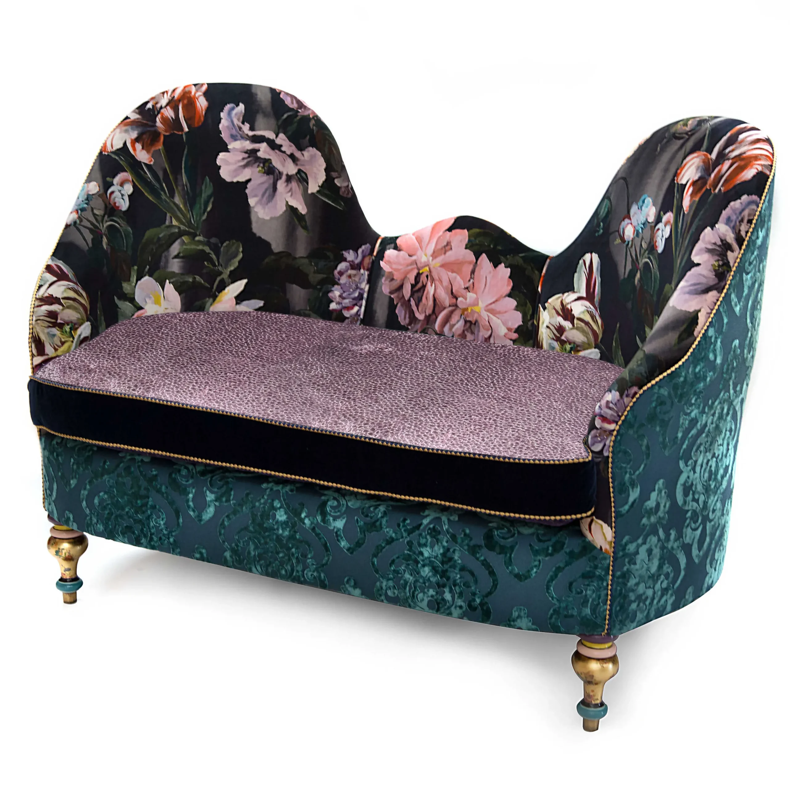 MacKenzie-Childs Moonlight Garden Tete-a-Tete Settee| Living Room